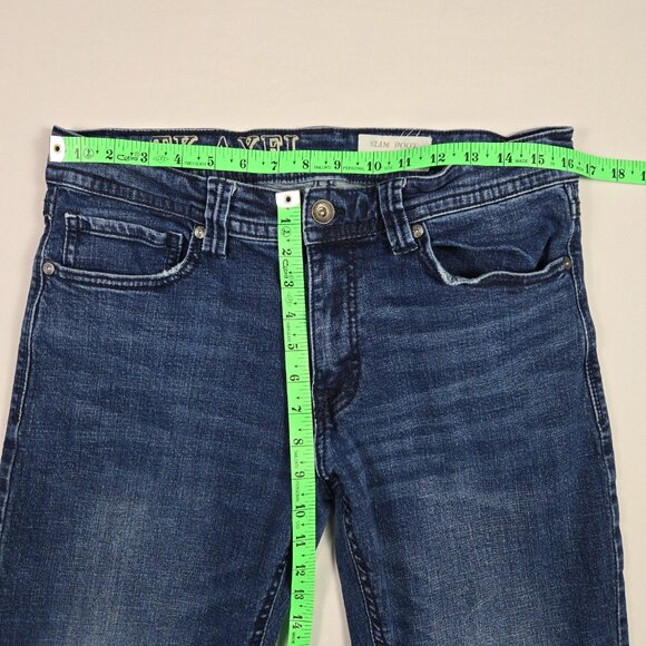 TK Axel Slim Bootcut Jeans Men’s 32x32 Blue Double Back‎ Pockets Stretch Denim - Picture 7 of 13